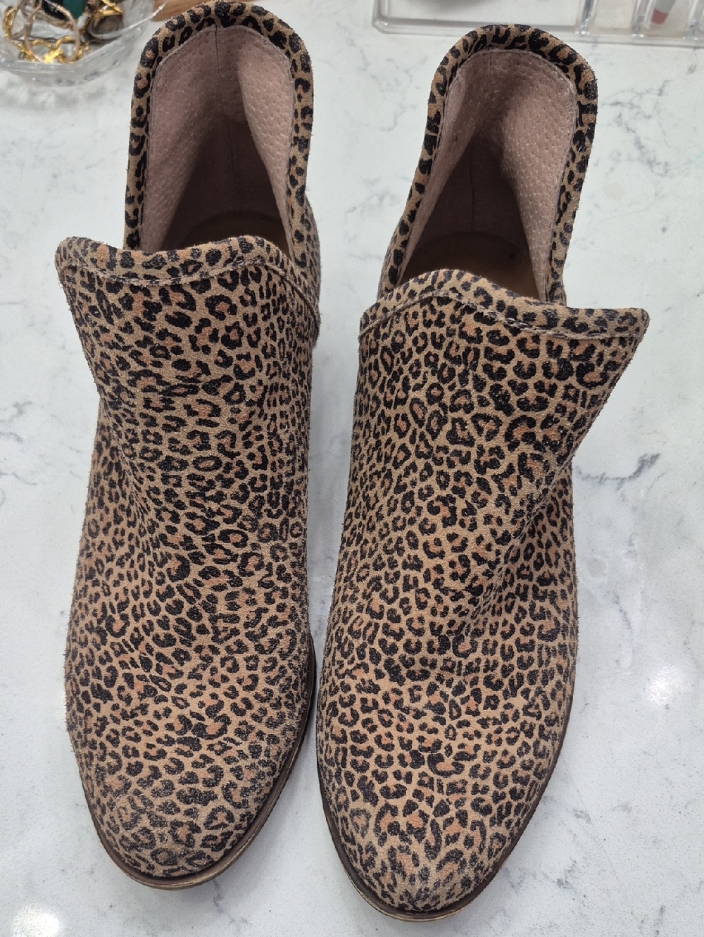 Lucky Brand Women's Leopard Print Ankle Booties in Tan and Black